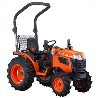 Micro tracteur diesel 4 roues motrices KUBOTA B1241 D, roues agraires 6x12 et 9,5x16.